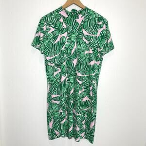Lilly Pulitzer Hallie Short Sleeve Shift Dress Womens XL Let’s Go Bananas Print